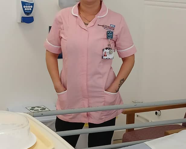 Kerry Owusu at work at Doncaster Royal Infirmary.