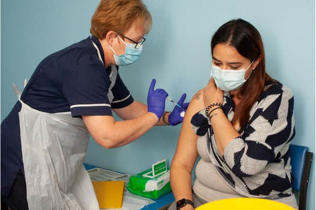 Pregnant women received the jab at a special clinic in Doncaster.