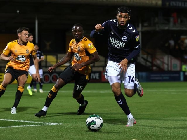 CAMBRIDGE, ENGLAND - AUGUST 02: Tyler Burey of Millwall runs with the ball during the Carabao Cup First Round match between Cambridge United and Millwall at Abbey Stadium on August 02, 2022 in Cambridge, England. (Photo by David Rogers/Getty Images) : Tyler Burey is close to returning to English football with League Two club Fleetwood Town, according to journalist Pete O’Rourke. Burey was on the books at Millwall between 2019 and 2023, when he departed to sign for Danish side OB. The 23-year-old spent the second half of last season back in England on loan at Oxford United in League One.