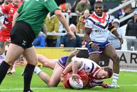 Jason Tali scores for the Dons. Picture: Howard Roe/AHPIX.com