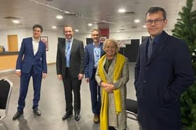 Doncaster MPs Ed Miliband, Rosie Winterton and Nick Fletcher meet with Anthony Fitzgerald, director of strategy and delivery at Doncaster CCG and Dr David Crichton, Doncaster CCG chair