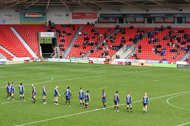Fans returned to the Keepmoat Stadium for the first time in 14 months. Photo: Andrew Roe/AHPIX LTD