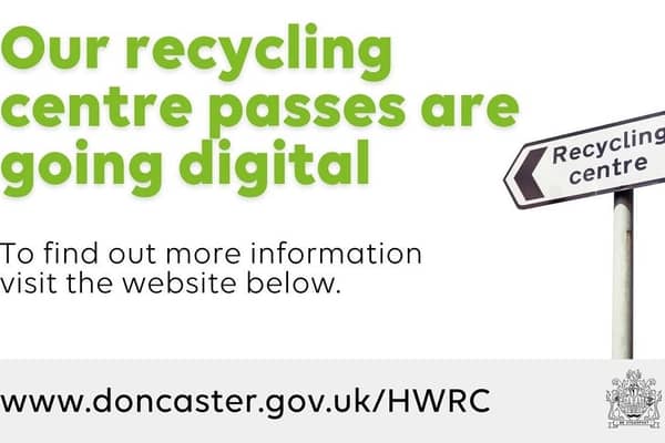 Digital passes for household waste recycling centres in Doncaster launched.