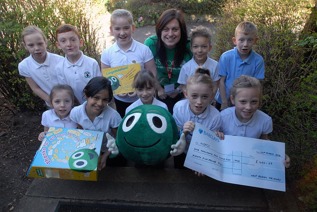 Children were pictured presenting a cheque for more than £ 1,000 to  Rachel Jackson of the NSPCC 7 years ago. Remember this?