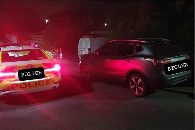 Police stopped the stolen car in Swinton.