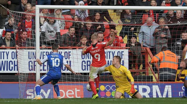 Jayden Stockley turns in following Pontus Dahlberg's mistake. Picture: Howard Roe/AHPIX