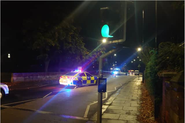 The road was closed near to the junction with Queens Road.