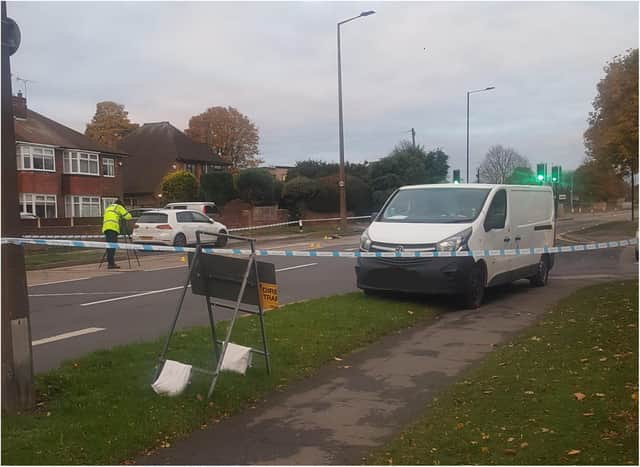 Barnsley Road has been sealed off by police.