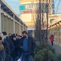 People queue up for their jabs