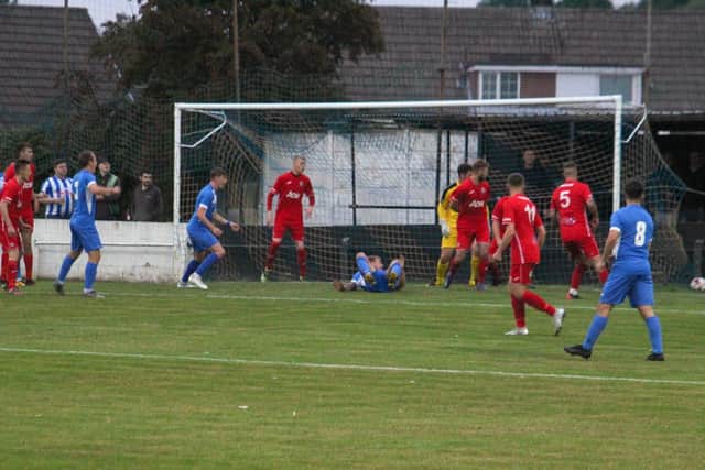 Action from Armthorpe Welfare's win against FC Humber United. Photo: Steve Pennock