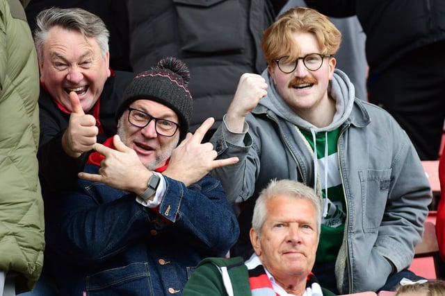 Doncaster Rovers fans ahead of victory at Swindon.