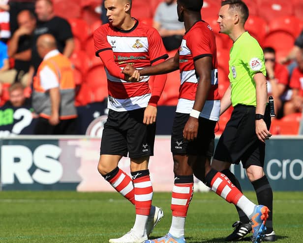 George Broadbent celebrates his goal against Port Vale.