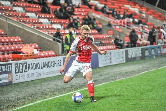 Daniel Batty in action for Fleetwood Town. Photo: Stephen Buckley