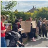 A demonstration outside Balby's Astrea Academy Woodfields turned ugly with police called in.