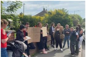 A demonstration outside Balby's Astrea Academy Woodfields turned ugly with police called in.