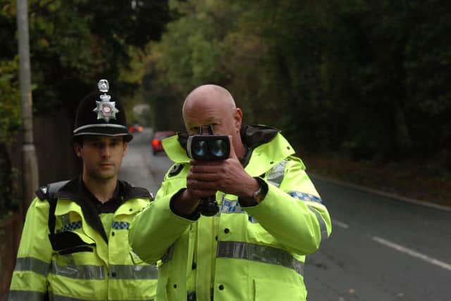 File picture shows police carrying out speed checks