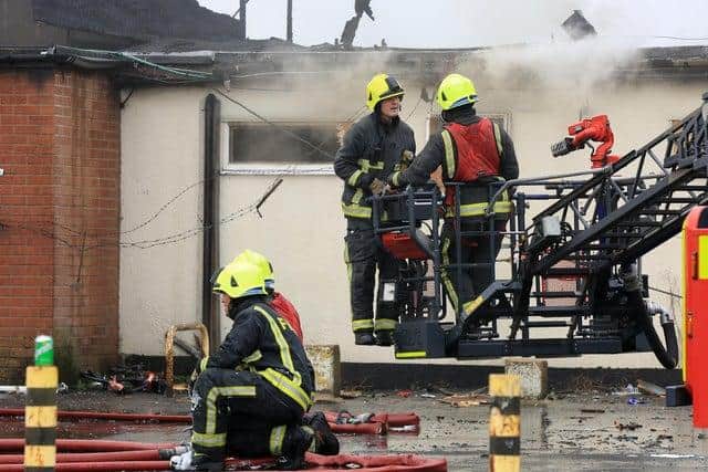 Firefighters spent hours tackling a blaze at a former pub in Doncaster