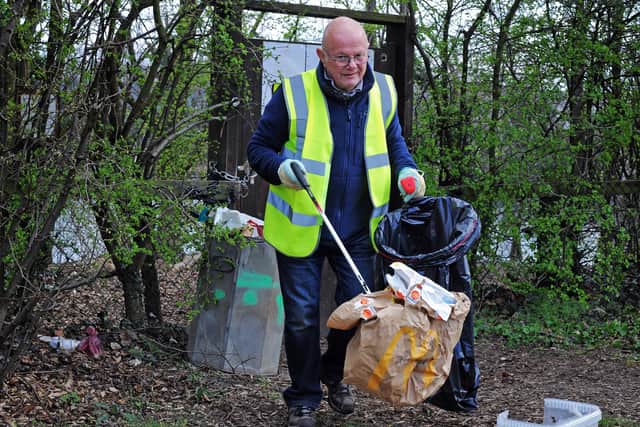Volunteer Mike Hogg, pictured. Picture: NDFP-23-03-21-WheatleyHillsLitter 3-NMSY