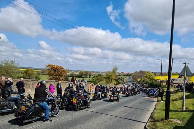 Bikers travelled to Edlington to pay their respects.