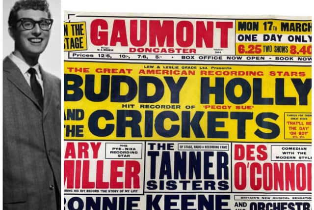 The poster for Buddy Holly's shows in Doncaster could fetch a whopping £10,000 at auction. (Photo: Omega Auctions).