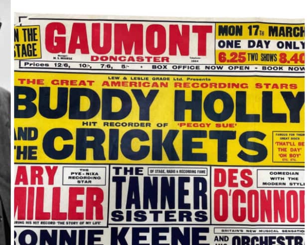 The poster for Buddy Holly's shows in Doncaster could fetch a whopping £10,000 at auction. (Photo: Omega Auctions).