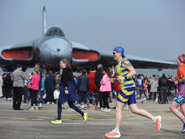 The race finished in the shadow of the city's historic Vulcan bomber.