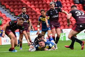 Robbie Storey scores for the Dons. Picture: Howard Roe/AHPIX.com