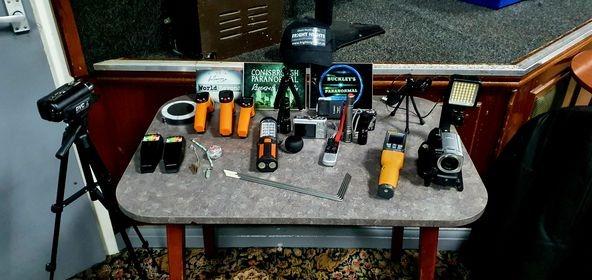 Some of the equipment used on a paranormal  investigation