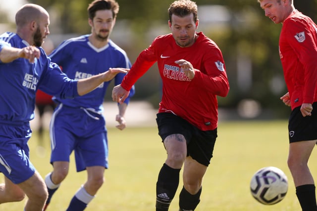 Louis McGowan (Wymering) v FC Strawberry. Picture: Chris Moorhouse
