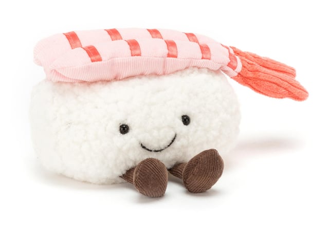 If you're bored of bears, here's a plush and kawaii nigiri to cuddle up to at night
Silly Sushi £14 Jellycat (www.jellycat.com)
