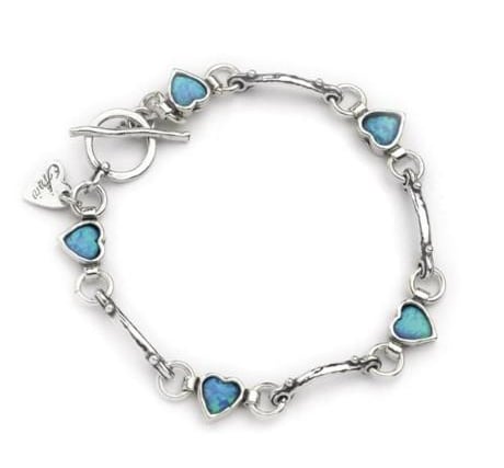 Opal Heart Links Bracelet - £83.50 from Huckleberry Willow. Winner of the Home, Gifts and Leisure Retailer of the Year category in the 2020 Chesterfield High Street Awards, Huckleberry Willow also has a comprehensive website enabling you to buy the shops inspiring collection of design-led products, unusual gifts and home accessories online. Purchase online: huckleberrywillow.co.uk