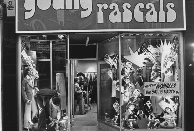 Young Rascals clothes shop, Pinstone Street, 1975