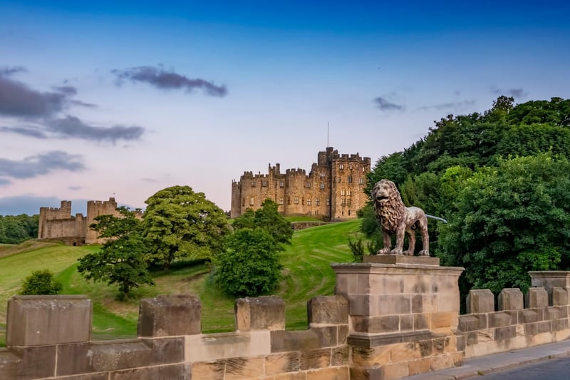The best view of Alnwick Castle. The straight-tailed Percy Lion was commissioned by the 1st Duke of Northumberland and stands on the east parapet of the Lion Bridge. It makes for a very imposing view as you enter the town of Alnwick.