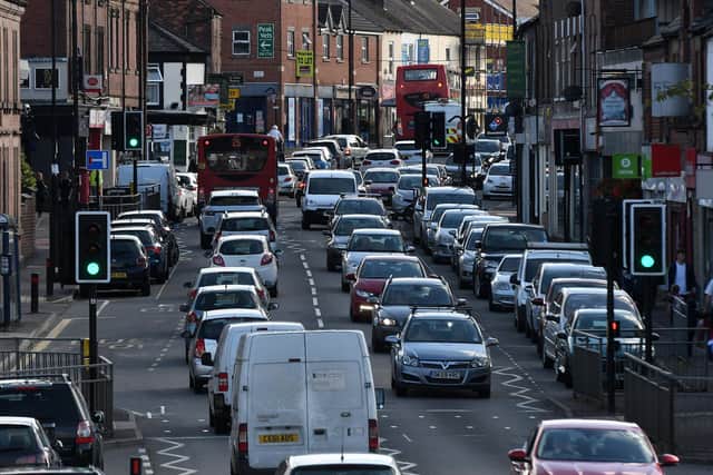 Traffic on Chesterfield Road in Woodseats, Sheffield. Picture: Andrew Roe