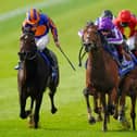 Thunder Blue (red and yellow colours) finishes third to the Aidan O'Brien duo, St Mark's Basilica (centre) and Wembley, in last season's Dewhurst Stakes at Newmarket. Can Joseph O'Brien's colt gain his revenge on Saturday? (PHOTO BY: Alan Crowhurst/Getty Images).