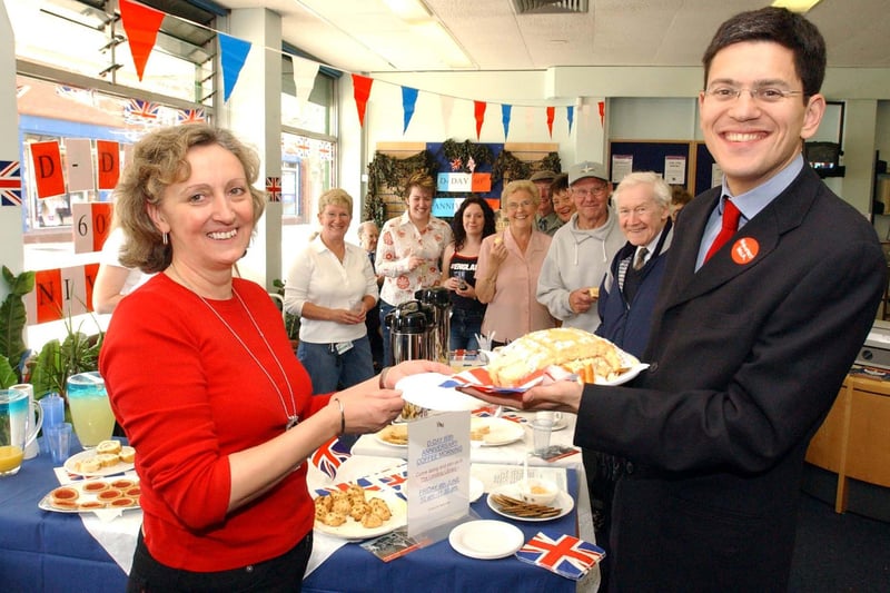 A D-Day tea party at the library 17 years ago with MP David Miliband joining in the fun.