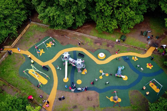 A view of the new playground in Sandall Beat Wood