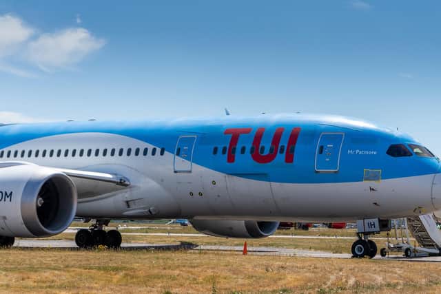 Stock picture of a grounded TUI aircraft at Doncaster Sheffield Airport in Doncaster, South Yorkshire. Used for illustrative purposes only