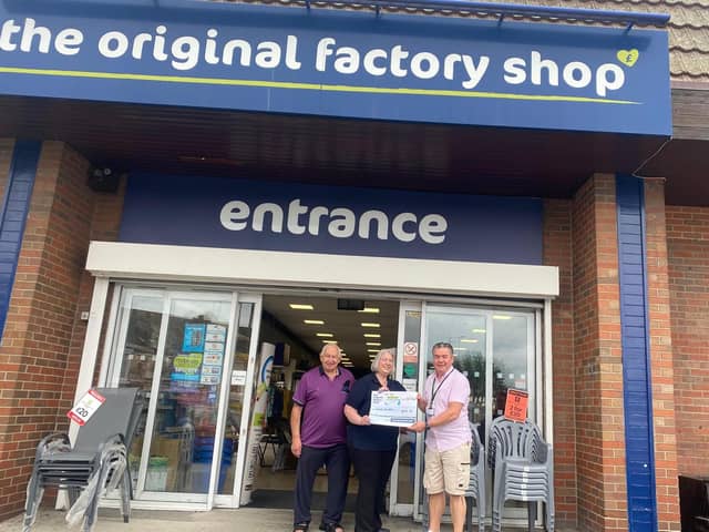 Pictured at the presentation are Frank Knapton MBE, Linda and Sean Gibbons.