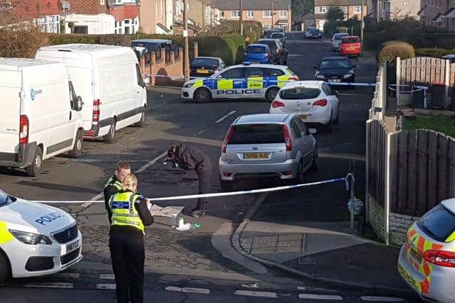 Part of Hawthorne Avenue, Rawmarsh, was cordoned off by the police following the incident on February 4.