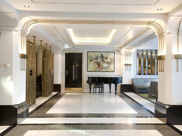 Hilton Prague Old Town luxurious lobby awaits.