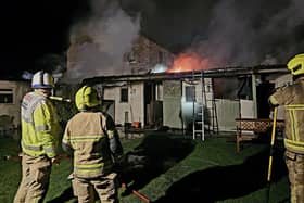 Flames rip through the building in Blaxton. (Photo: SYFR).