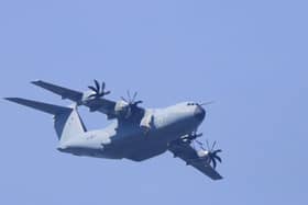 The huge RAF aircraft was spotted in the skies over Doncaster. (Photo: Tony Critchley).