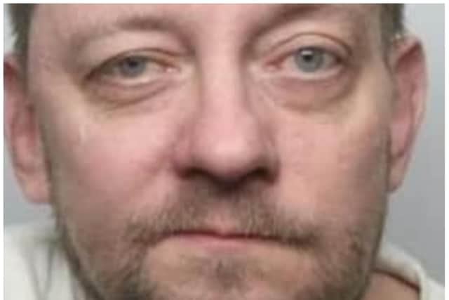 Violent yob Paul Scott has been jailed for a brutal attack on his ex-partner.