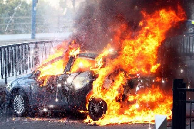 Two cars were deliberately set on fire