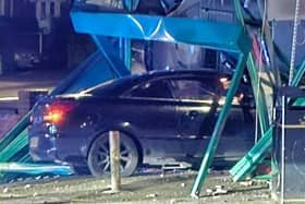 The car ploughed into the front of Wheatley Hils Stores and Post Office.