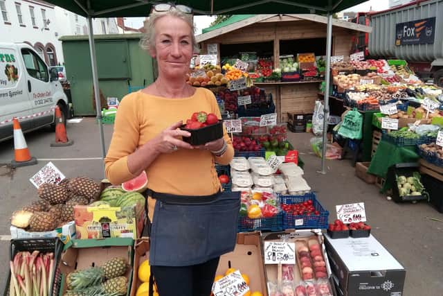 Helen Cairns at her stall in Bawtry