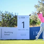 Doncaster amateur Joshua Berry of England (amateur) plays his tee shot on the 1st hole during Day Five of the final stage of the DP World Tour's Qualifying School on the Lakes Course at Infinitum Golf on November 14, 2023 in Tarragona, Spain. (Picture: Octavio Passos/Getty Images)