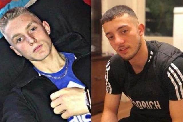 Pictured are deceased Ryan Theobald, left, and Janis Kozlovskis, right, who both died after suffering fatal stab wounds in Doncaster city centre