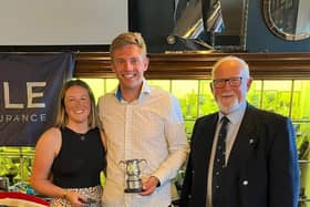 Esther Parkhurst and Oliver Groves toast their success.
